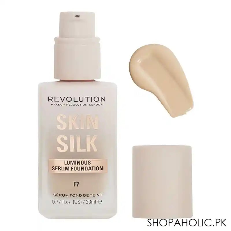 Makeup Revolution Skin Silk Luminous Serum Foundation, Cruelty-Free, Vegan, 23ml, F7 - Main Image