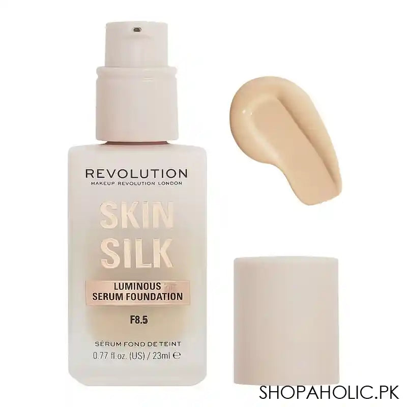 Makeup Revolution Skin Silk Luminous Serum Foundation, Cruelty-Free, Vegan, 23ml, F8.5 - Main Image