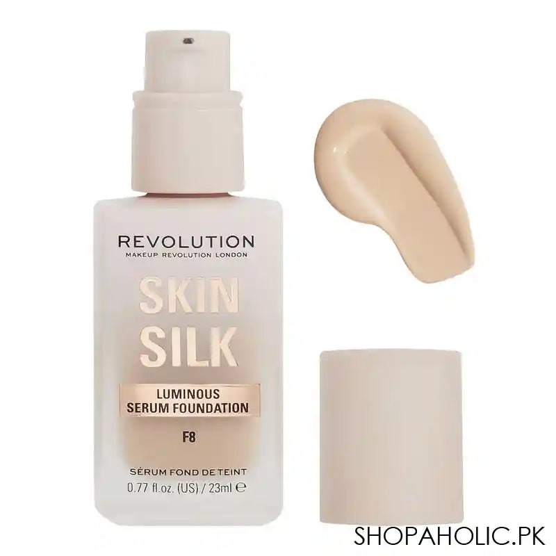 Makeup Revolution Skin Silk Luminous Serum Foundation, Cruelty-Free, Vegan, 23ml, F8 - Main Image