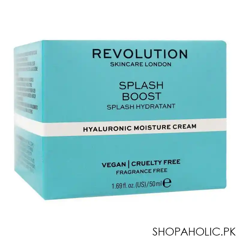 makeup revolution splash boost hyaluronic moisture cream, fragrance free, 50ml image2