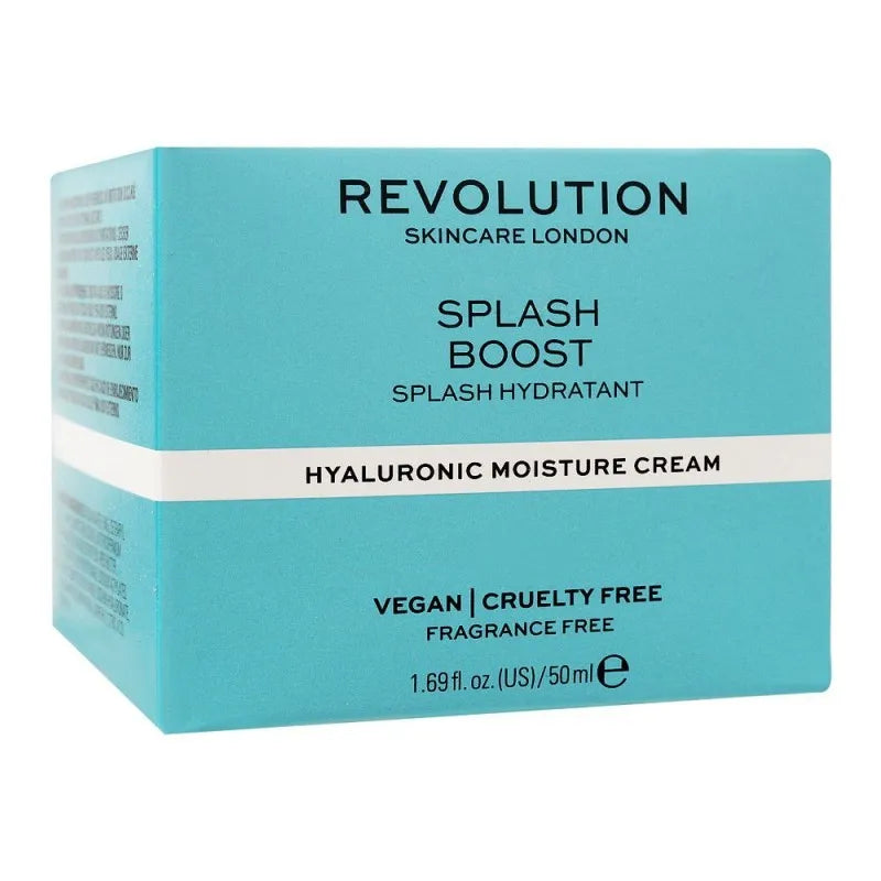 makeup revolution splash boost hyaluronic moisture cream, fragrance free, 50ml image2