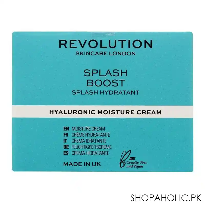 makeup revolution splash boost hyaluronic moisture cream, fragrance free, 50ml image3