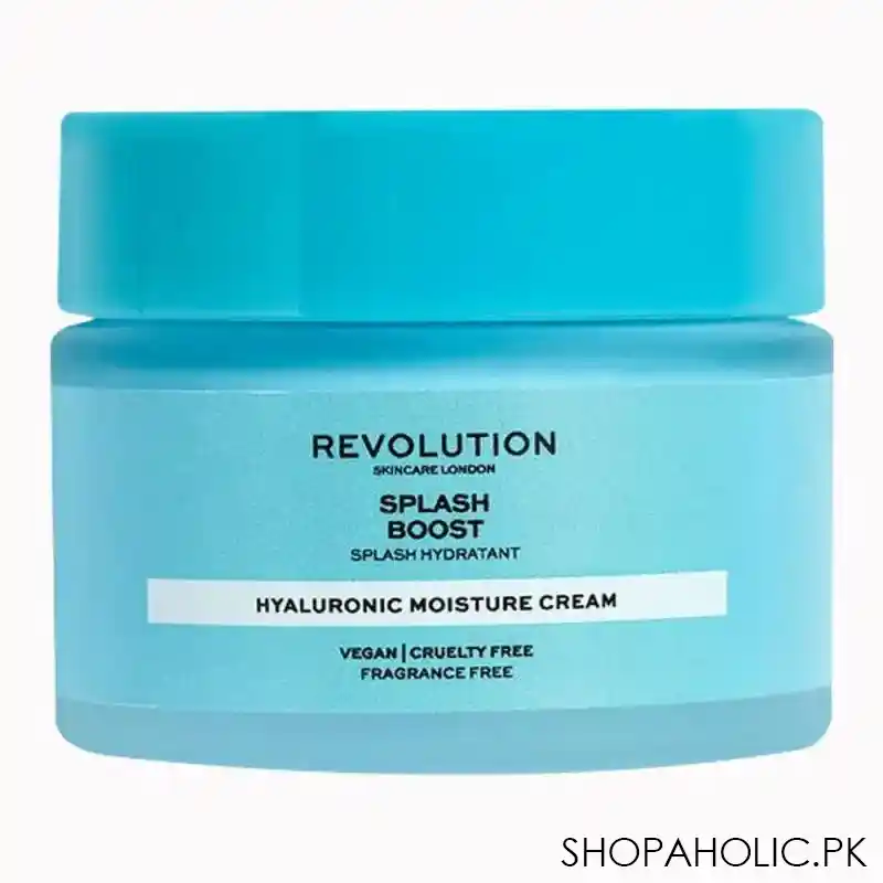 makeup revolution splash boost hyaluronic moisture cream, fragrance free, 50ml main image