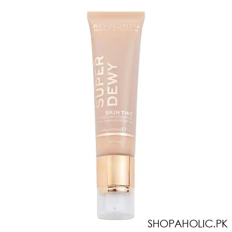 Makeup Revolution Super Dewy Skin Tint Tinted Moisturiser, Medium, 55ml - Main Image