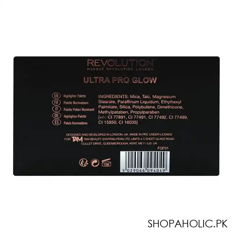 Makeup Revolution Ultra Pro Glow Highlighter Palette, 8-Pack - Image 3