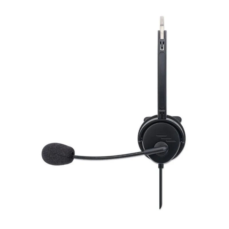 manhattan mono usb headset, adjustable headband, flexible boom mic, black, 179867 image2