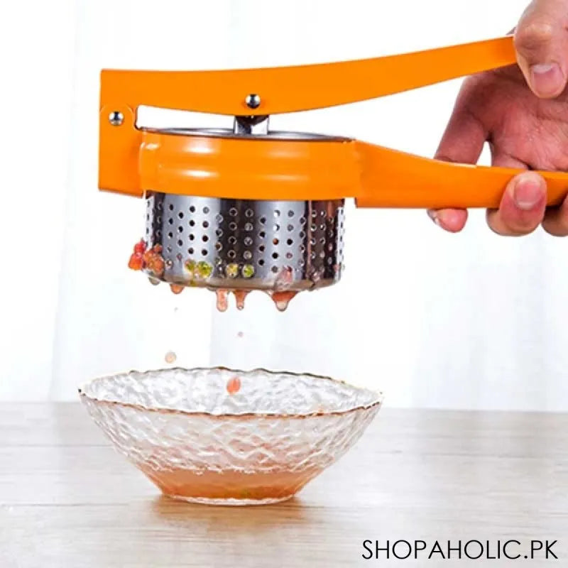 manual stainless steel potato ricer masher and fruit press squeezer main image