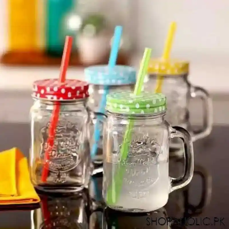 mason glass jar with straw mocktail main image