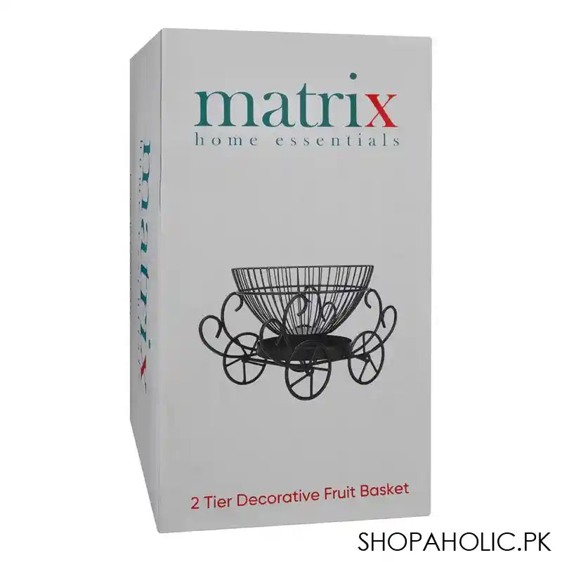 Matrix 2 Tier Decorative Fruit Basket, 11.81 x 9.05 x 8.26 Inches - Image 4