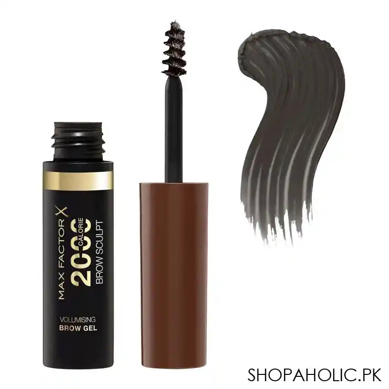 Max Factor 2000 Calorie Brow Sculpt Volumizing Brow Gel, Long-Lasting, 004 Black Brown, 4.5ml - Main Image