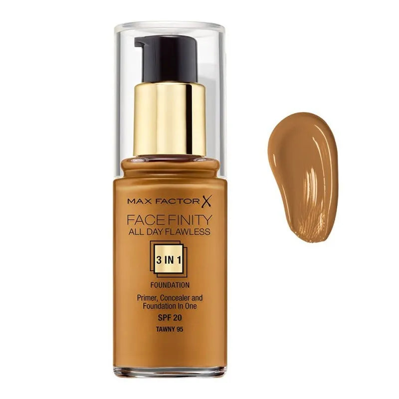 max factor facefinity all day flawless 3 in 1 foundation, 95 tawny main image