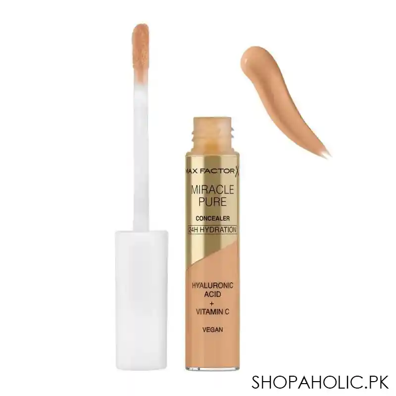 max factor miracle pure 24 hours hydration hyaluronic acid + vitamin c vegan concealer, 04, 7.8ml main image