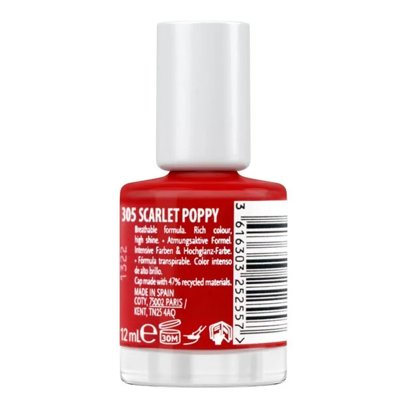 max factor miracle pure plant based & vegan nail polish 12ml, 305, scarlet poppy image2