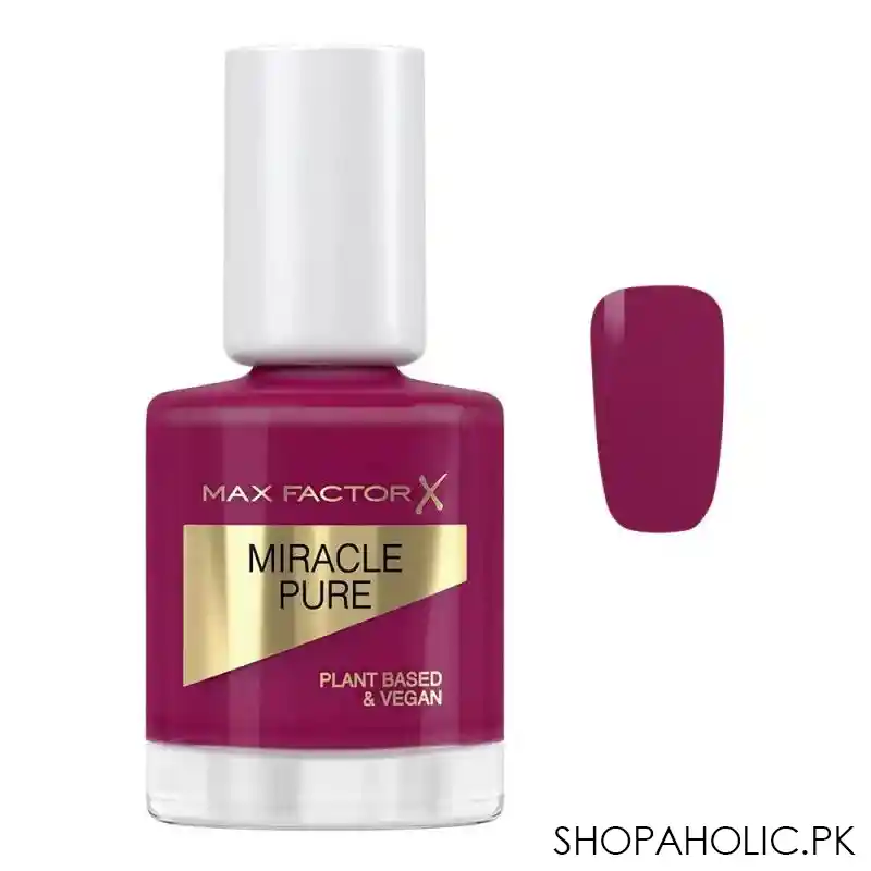 max factor miracle pure plant based & vegan nail polish 12ml, 320, sweet plum main image