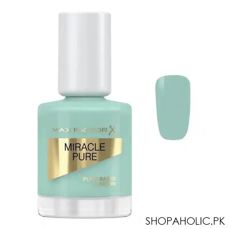 max factor miracle pure plant based & vegan nail polish 12ml, 840, moonstone blue main image