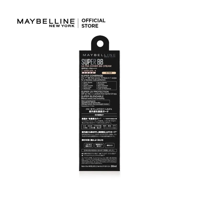 maybelline new york super bb ultra cover cream, spf 50 pa++++, 01 fair image8