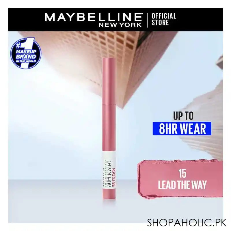 Maybelline New York Superstay Ink Crayon Lipstick, 15 Lead The Way - Image 6