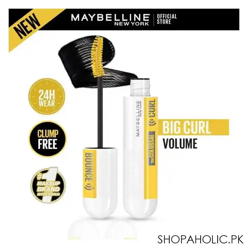 maybelline new york the colossal curl bounce mascara, 01 very black main image