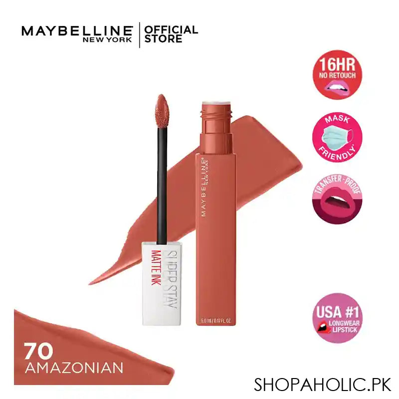 Maybelline Superstay Matte Ink Lipstick, 70 Amazonian - Main Image