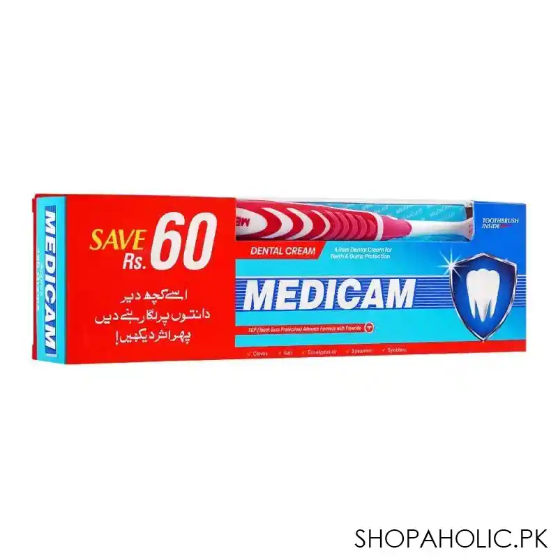 medicam dental cream, toothbrush pack, 180g main image