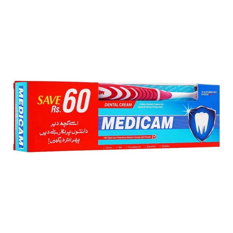 medicam dental cream, toothbrush pack, 180g main image