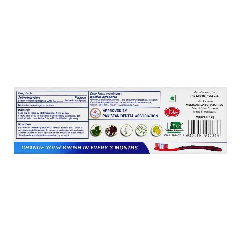 medicam herbal freshness toothpaste, 150g + toothbrush free image2