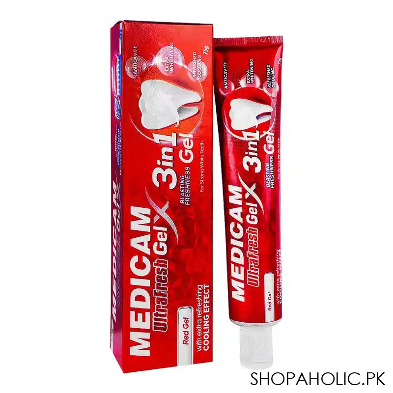 Medicam Ultra Fresh 3in1 Red Gel Toothpaste, 75g - Main Image