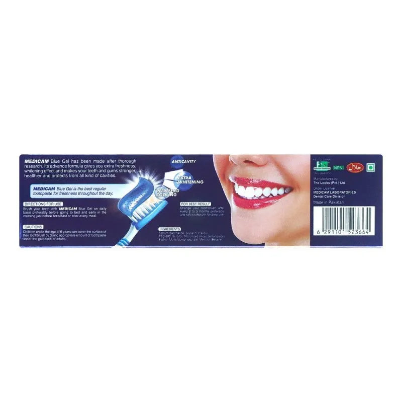 medicam ultra fresh blue gel 3 in 1 toothpaste, 125ml image2