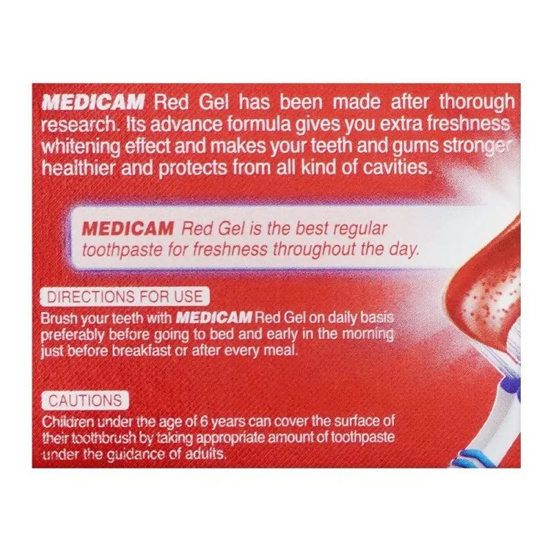 medicam ultra fresh red gel toothpaste, 125ml image3