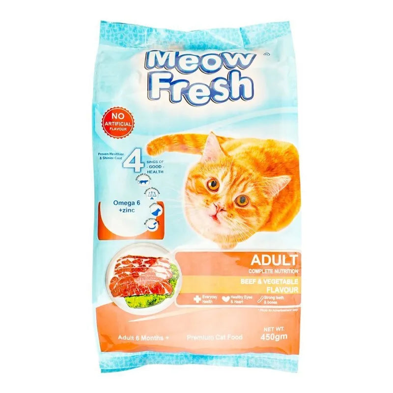 meow fresh adult 6 months+ beef & vegetable, 450g main image