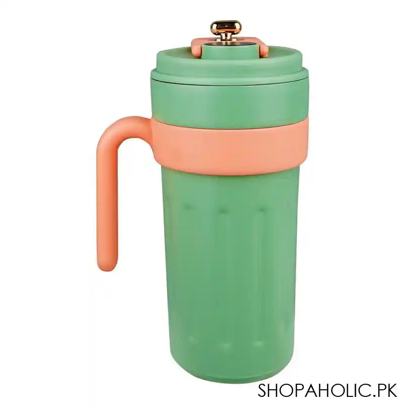 Metal Coffee Mug With Temperature Display & Handgrip, 650ml, Green, 6.9in (H) x 3.3in (W), (8007) 0000982 - Main Image