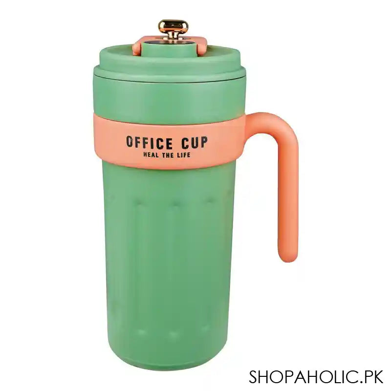 Metal Coffee Mug With Temperature Display & Handgrip, 650ml, Green, 6.9in (H) x 3.3in (W), (8007) 0000982 - Image 4