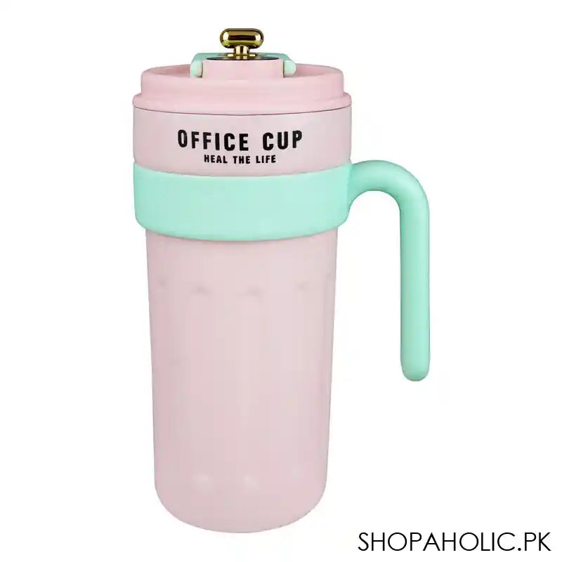 Metal Coffee Mug With Temperature Display & Handgrip, 650ml, Pink, 6.9in (H) x 3.3in (W), (8007) 0000982 - Main Image