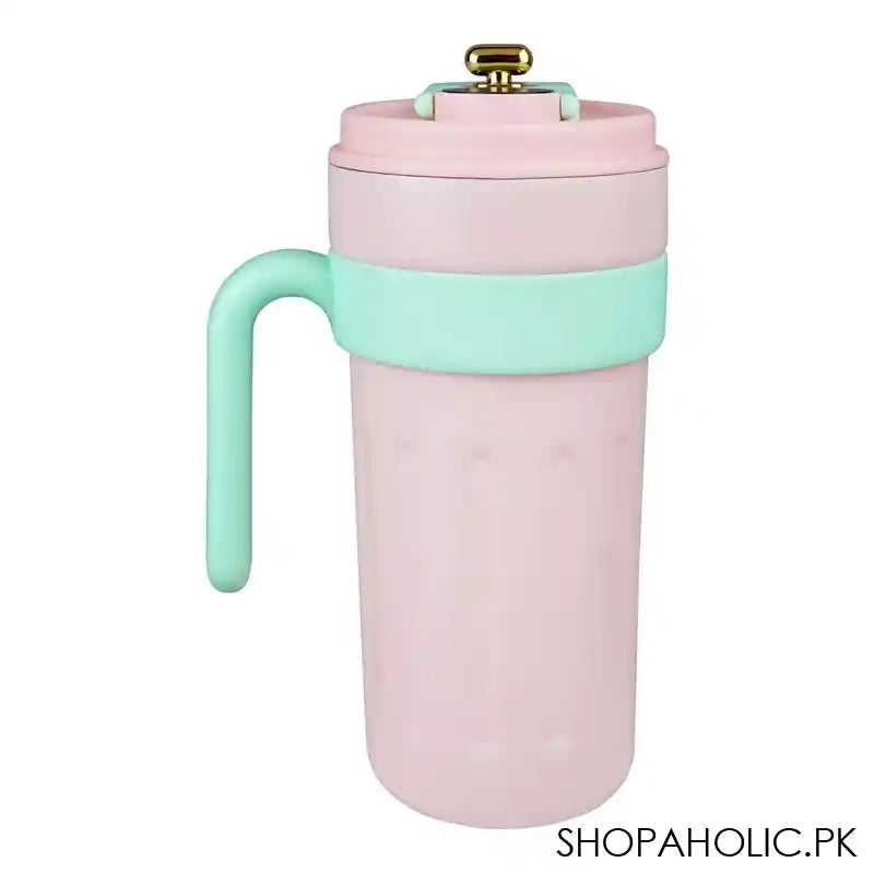 Metal Coffee Mug With Temperature Display & Handgrip, 650ml, Pink, 6.9in (H) x 3.3in (W), (8007) 0000982 - Image 3