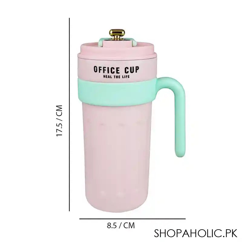 Metal Coffee Mug With Temperature Display & Handgrip, 650ml, Pink, 6.9in (H) x 3.3in (W), (8007) 0000982 - Image 4