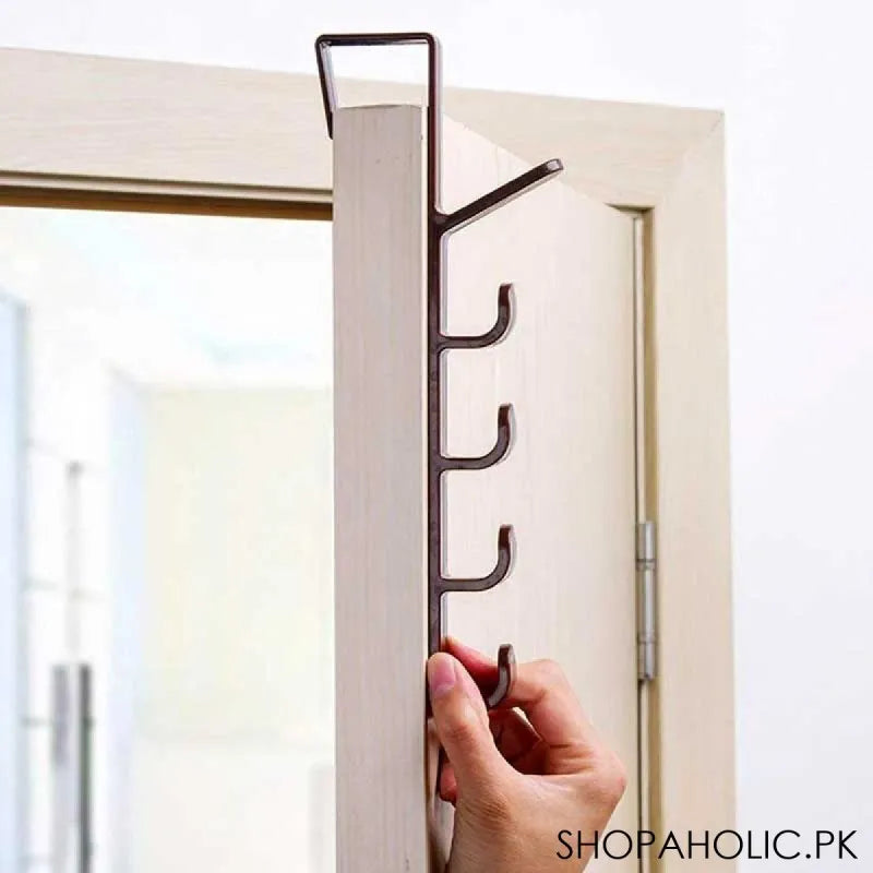 metal hook over the door organizer holder with 5 level main image