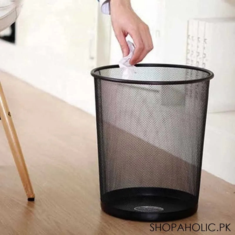 metal mesh round trash can (medium) image6