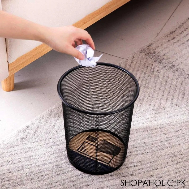 metal mesh round trash can (medium) main image