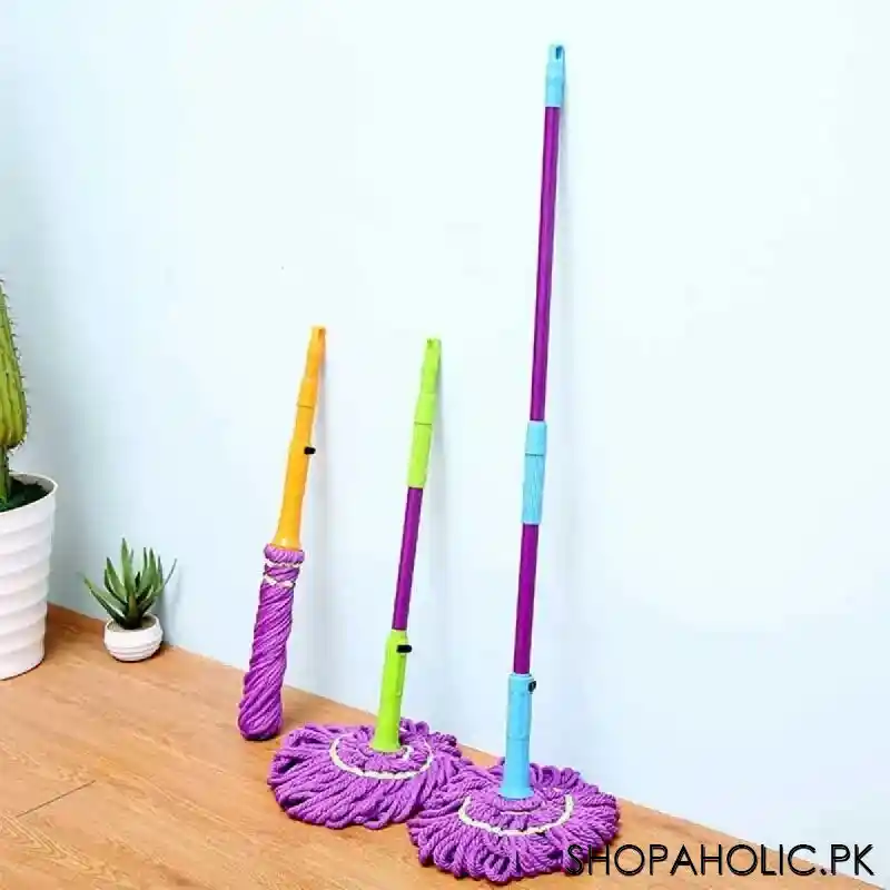 microfiber 360 degree self wringing rotary twist floor cleaning mop image6