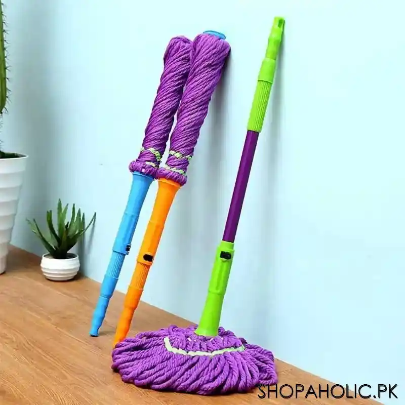 microfiber 360 degree self wringing rotary twist floor cleaning mop main image