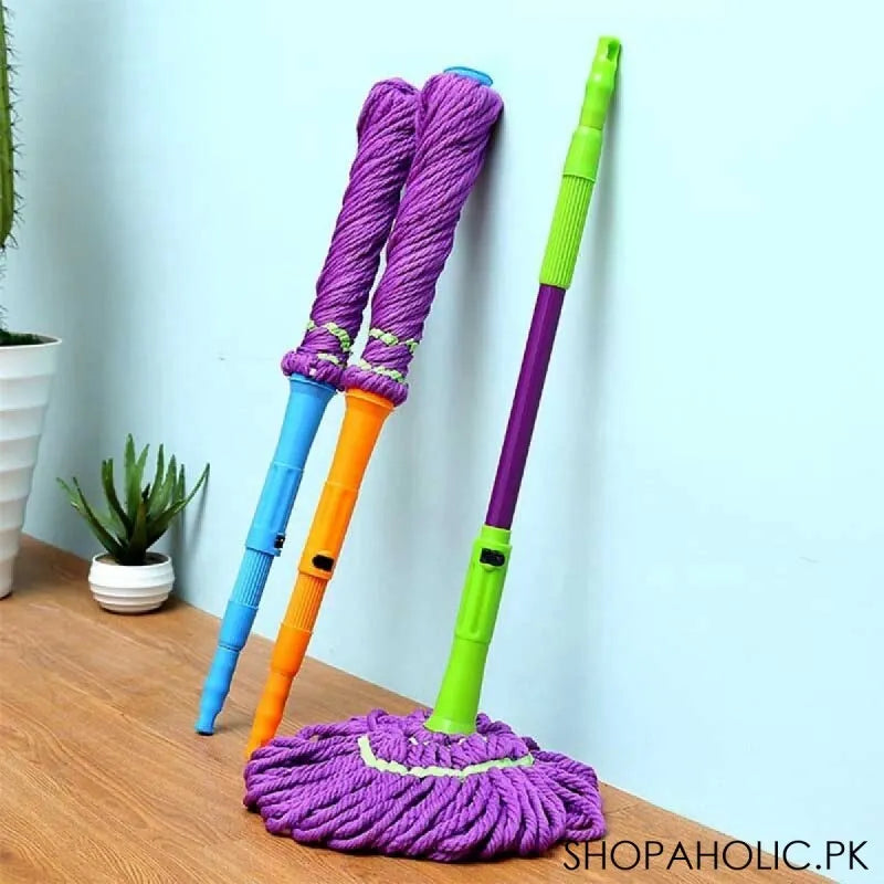 microfiber 360 degree self wringing rotary twist floor cleaning mop main image