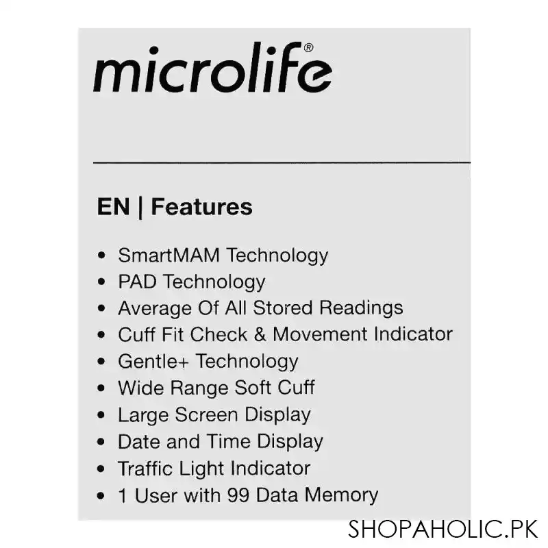 microlife blood pressure monitor, b3 basic smart mam image5