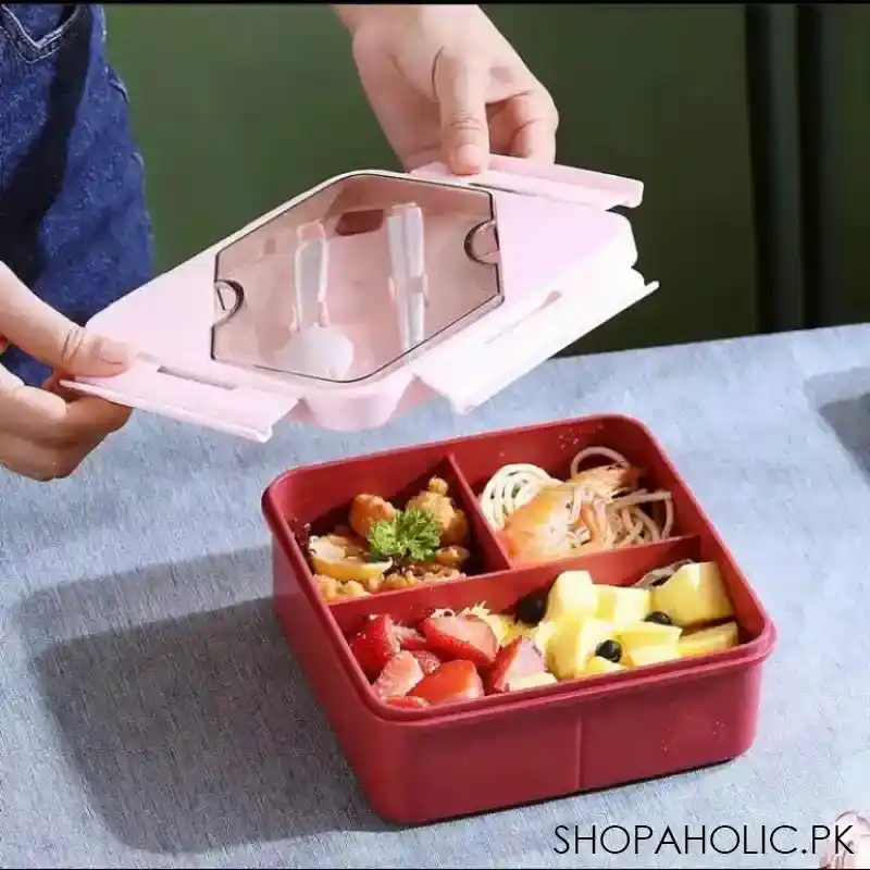 microwave oven lunch box with spoon image5