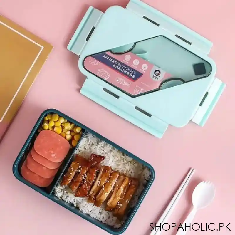 microwave oven lunch box with spoon main image