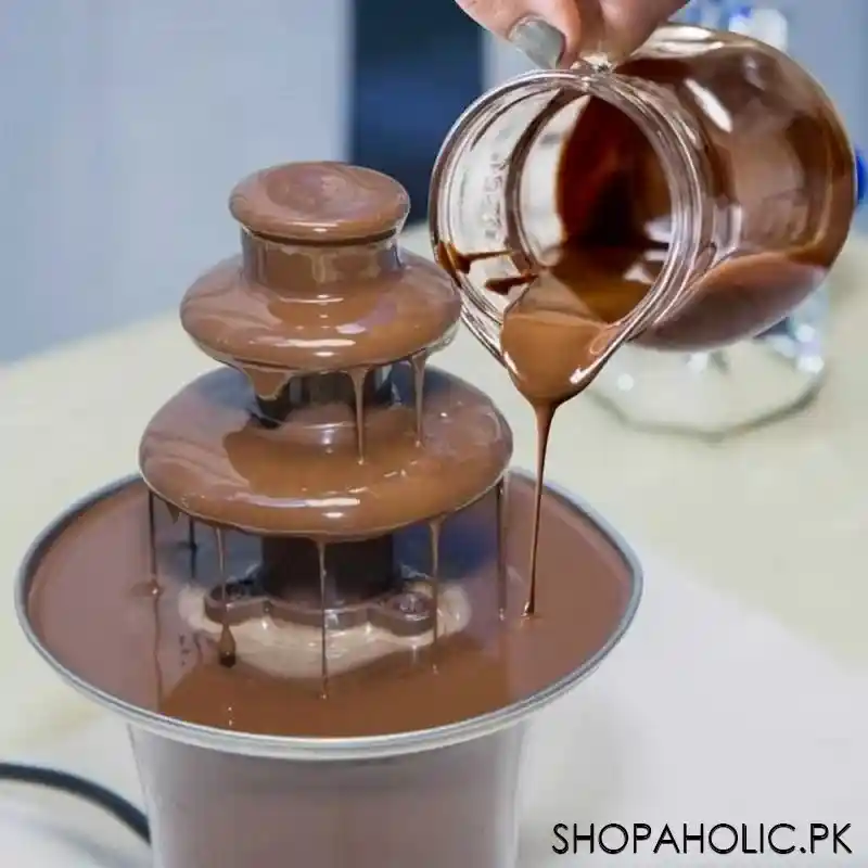 mini 3 tier stainless steel chocolate fountain machine for party image3