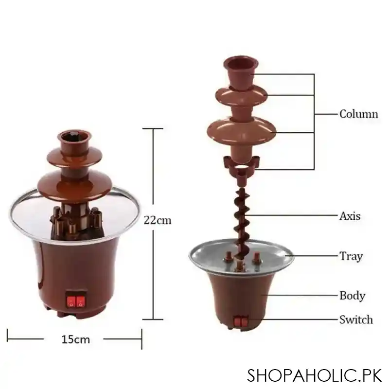 mini 3 tier stainless steel chocolate fountain machine for party image5