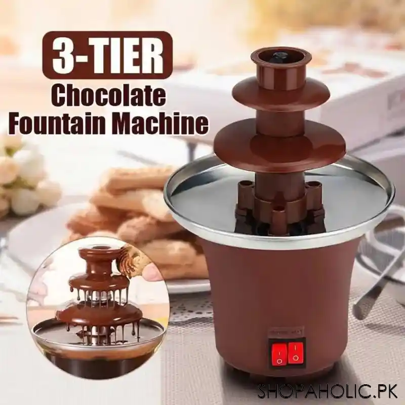 mini 3 tier stainless steel chocolate fountain machine for party main image