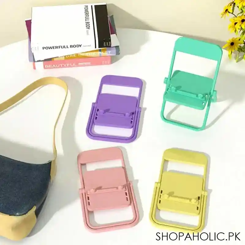 mini chair shape portable mobile phone stand holder image3