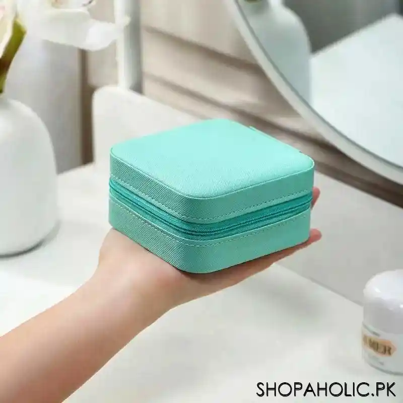 mini portable travel jewelry leather storage box organizer image4