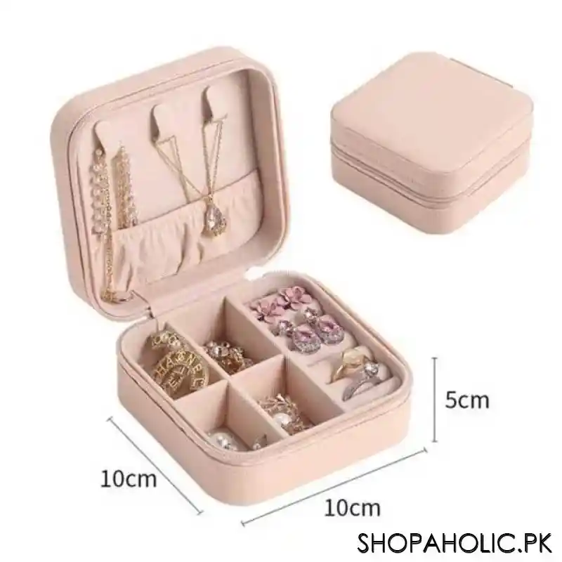 mini portable travel jewelry leather storage box organizer image8